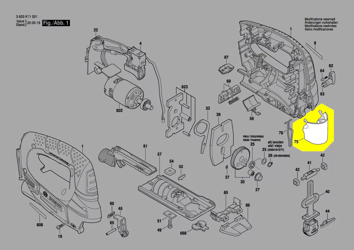 Capot recouvrement réf. 2 609 004 220 Bosch